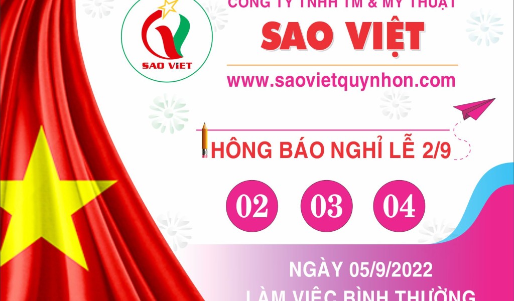 LỊCH NGHỈ LỄ 2.9 NĂM 2022