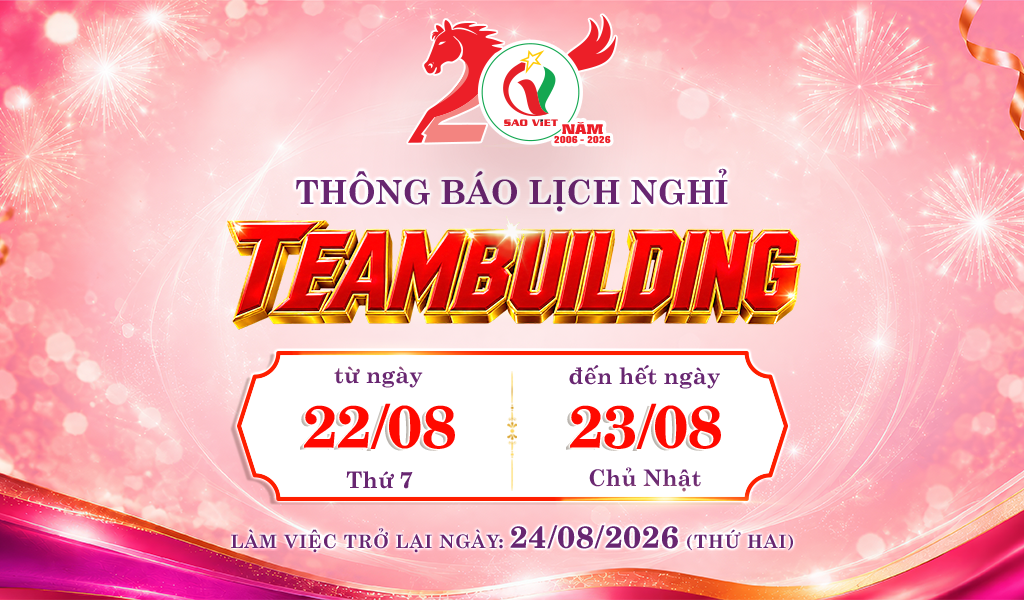 [THÔNG BÁO] LỊCH NGHỈ TEAMBUILDING 2026